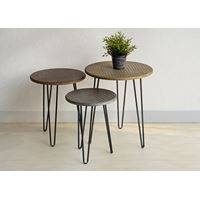 שלישיית שולחנות קפה ממתכת דגם מיטל TUDO DESIGN