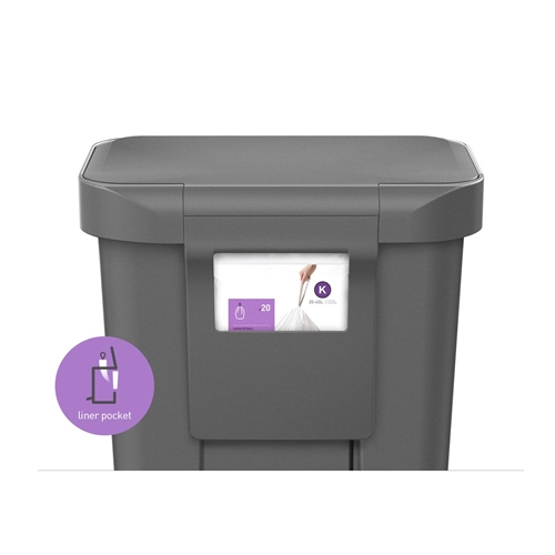 פח מלבני דקורטיבי דוושה רחבה 45 ליטר Simplehuman